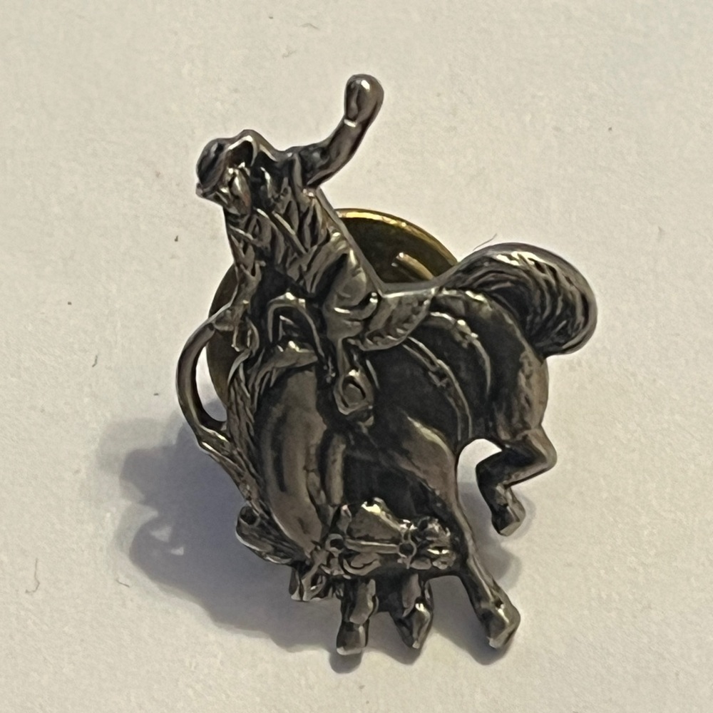 Silver Rodeo Cowboy Tie Pin - Picture 16 of 16